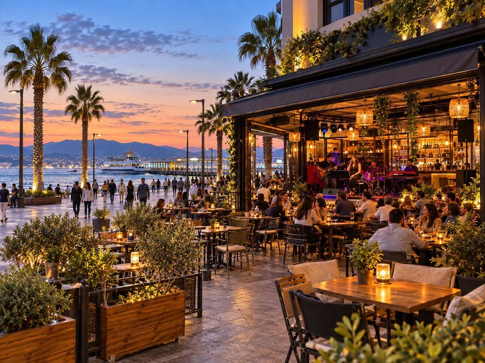 KARŞIYAKA VAPUR İSKELESİ'NİN KARŞISINDA CANLI MÜZİKLİ PUB BAR