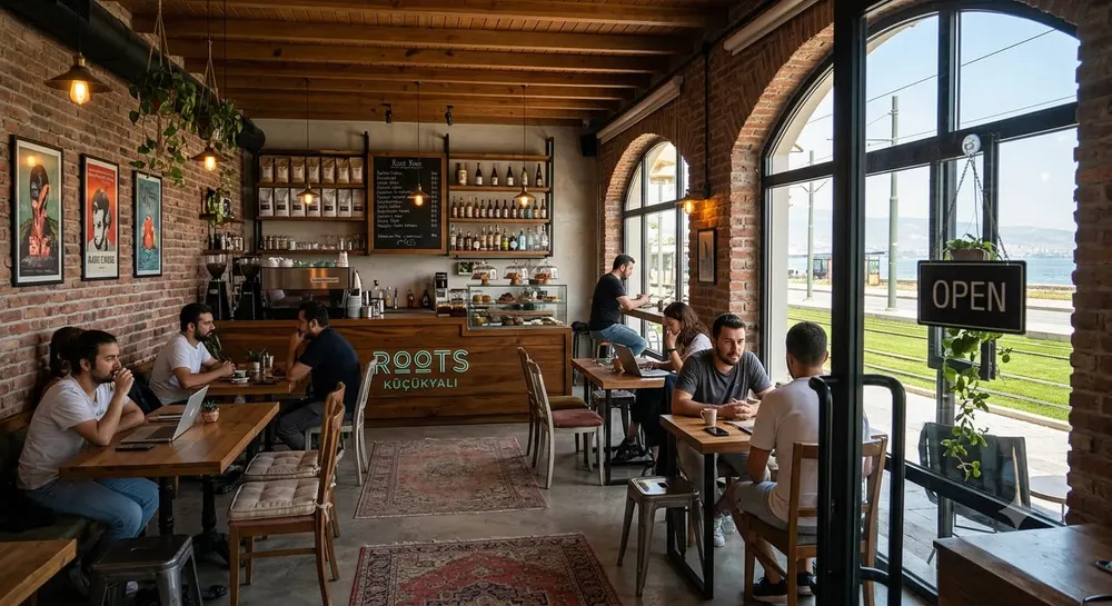 GÜZELYALIDA ÇALIŞAN KARLI KAFE
