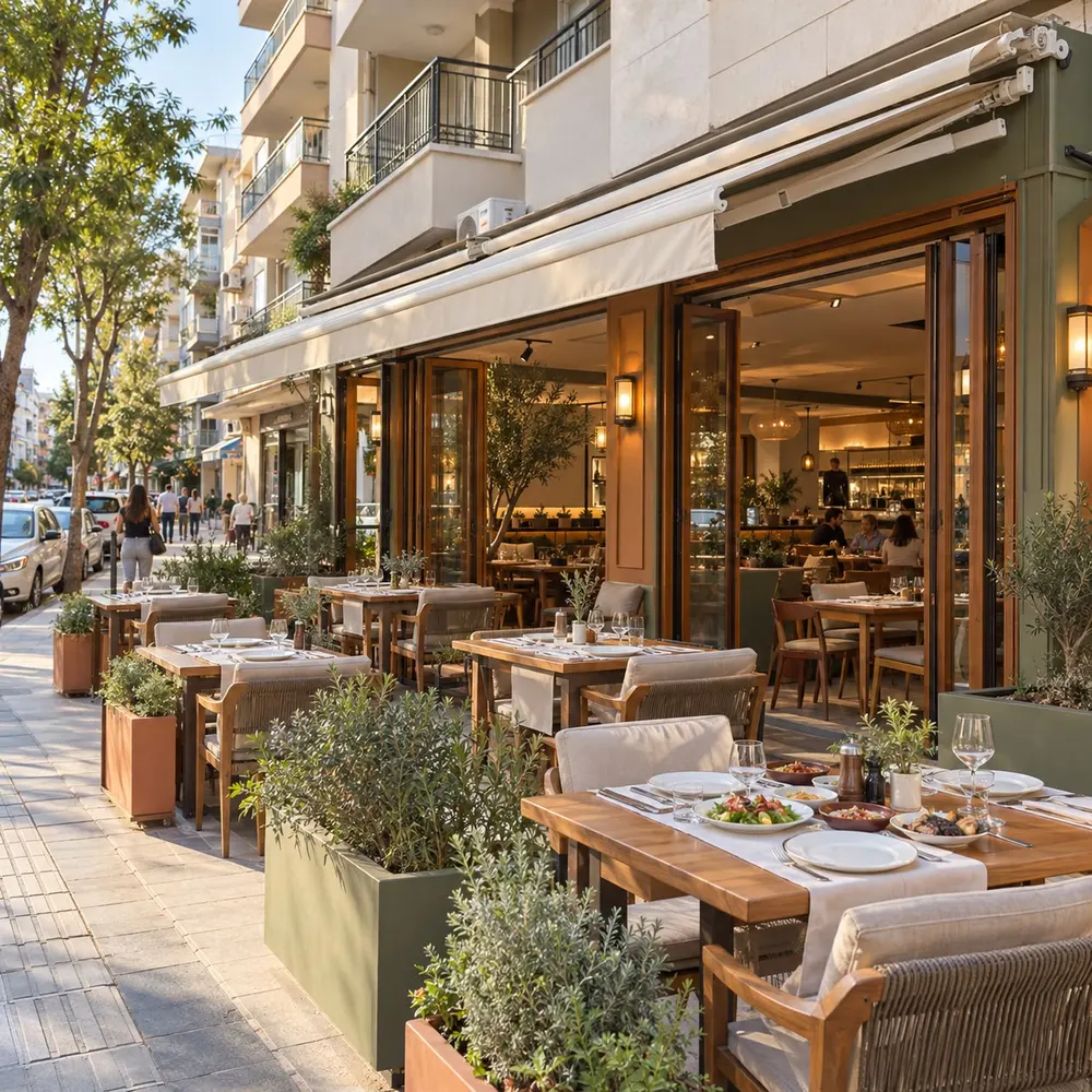 Bayraklı'da Hazır Kurulu Düzen Alkol Ruhsatlı Devren Kiralık Restoran